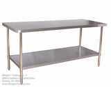 Stainless Steel 30" x 72" Table With or Without Backsplash KTI - Food Service Supply