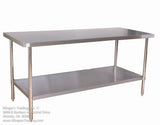 Stainless Steel 24" x 30" Table With or Without Backsplash KTI - Food Service Supply