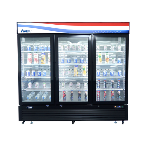 Atosa, 3 Door Refrigerator Merchandiser 69.54 cu. ft. Black - Food Service Supply