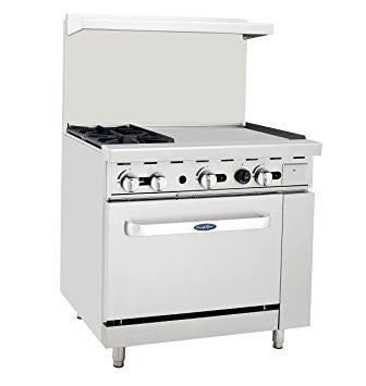 Atosa 36" 2 Burner Range with 24" Griddle (Left or Right Configuration) - Food Service Supply