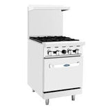 Atosa 4 Burner 24" Range With Standard Oven - Food Service Supply