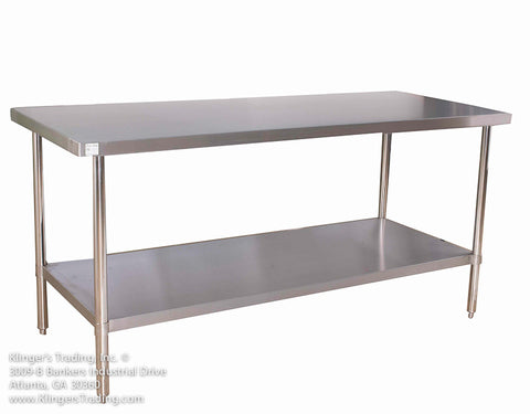Stainless Steel 30" x 84" Table With or Without Backsplash KTI - Food Service Supply