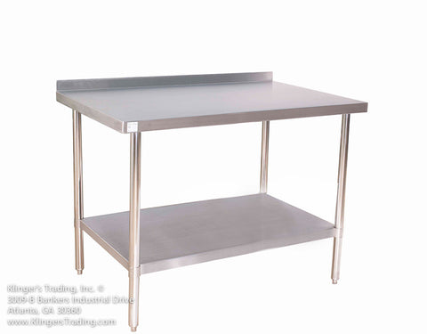 Stainless Steel 30" x 24" Table With Backsplash KTI - Food Service Supply