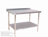 Stainless Steel 30" x 18" Table With Backsplash KTI - Food Service Supply